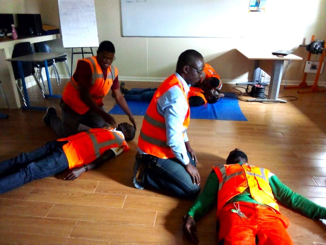 Mise en situation d'une victime lors d'une formation PSC